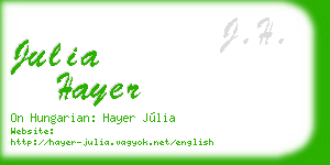 julia hayer business card