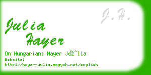 julia hayer business card